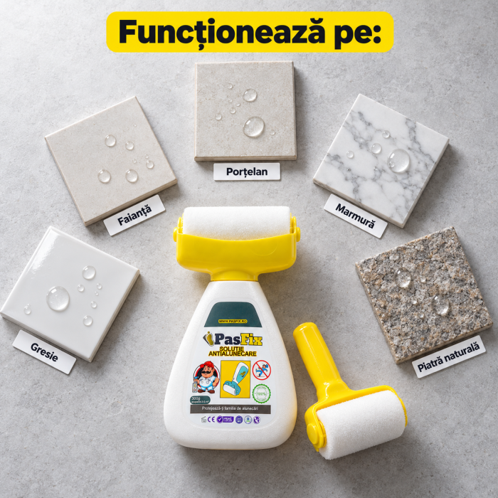 Soluție Antialunecare PasFix 300ml – Protecție sigură pentru gresie, piatră și marmură cu rolă aplicatoare [4]