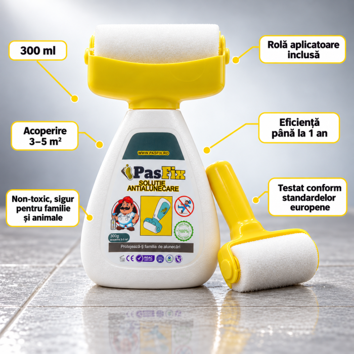 Soluție Antialunecare PasFix 300ml – Protecție sigură pentru gresie, piatră și marmură cu rolă aplicatoare [6]