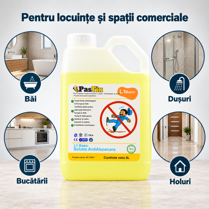 Soluție Antialunecare PasFix L1 BASIC 5L – Protecție sigură pentru băi, bucătării și pardoseli cu gresie [5]