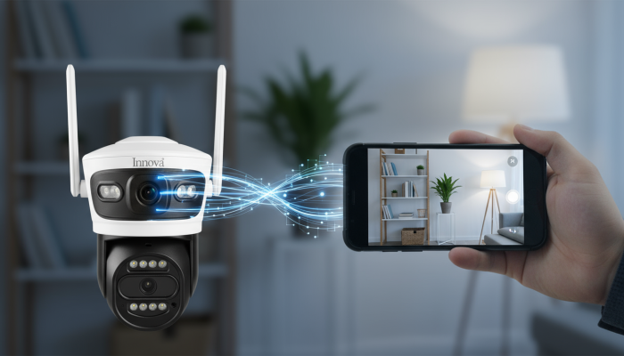 Camera Supraveghere Duală INNOVA X-TRAK, 6MP, WiFi/Lan , live pe telefon + Card Cadou [2]