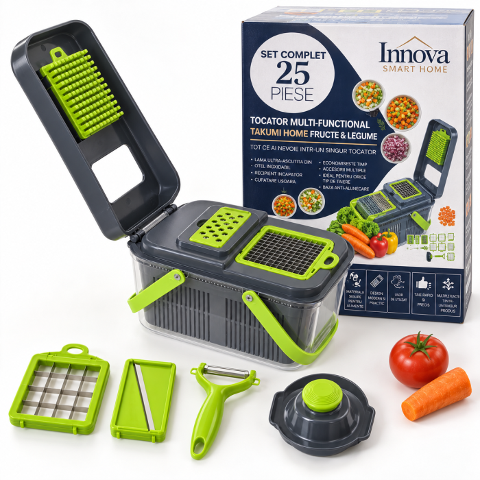 Tocător multifuncțional TAKUMI HOME by Innova cu recipient, accesorii și ambalaj de 25 piese [3]