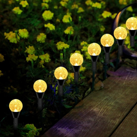 Set 2 Instalații Solare de Grădină cu 20 Globuri LED 3m, Lumină Caldă sau Multicoloră [6]