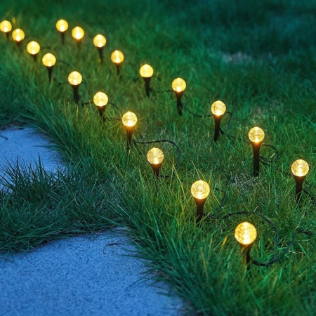Set 2 Instalații Solare de Grădină cu 20 Globuri LED 3m, Lumină Caldă sau Multicoloră [7]
