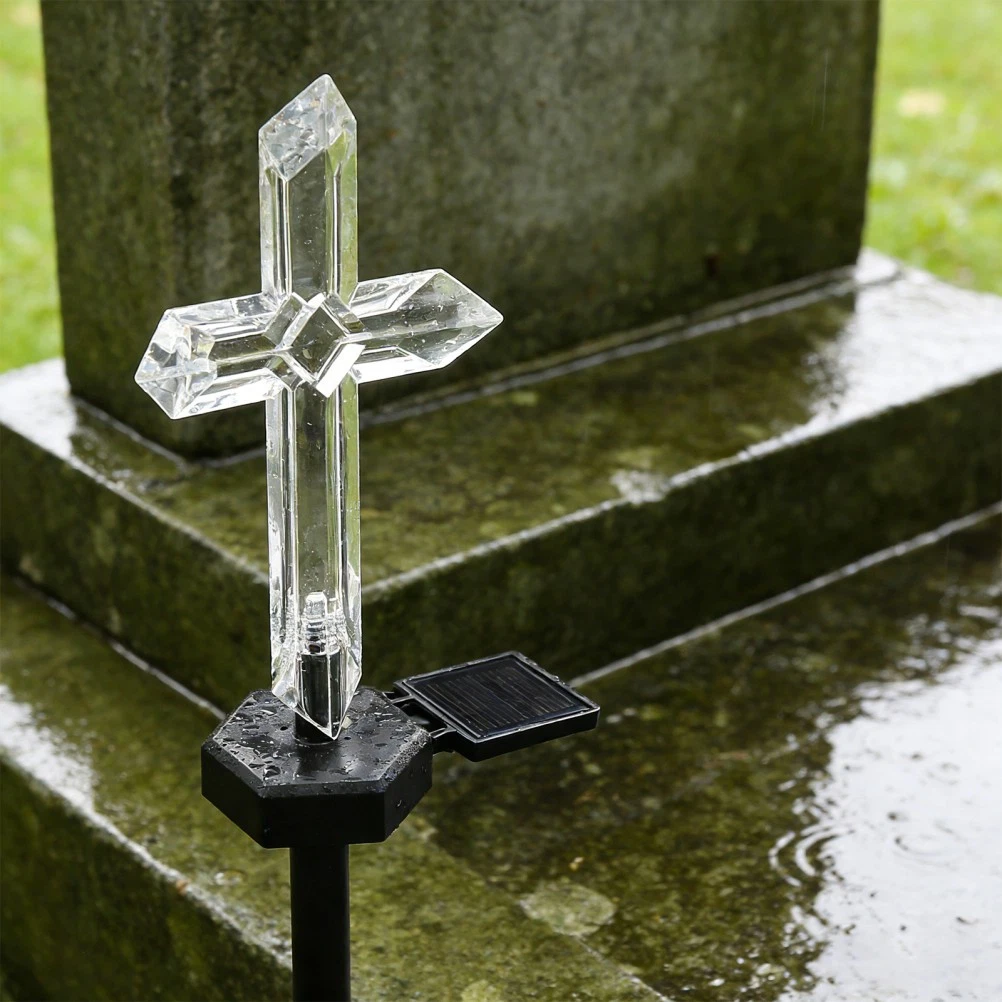 Set 4 Cruci Solare Decorative LED Alb Cald pentru Gradina si Cimitir – Iluminare Automata [6]