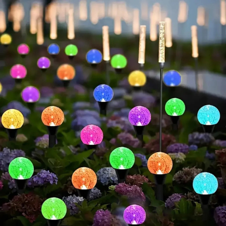 Set 2 Instalații Solare de Grădină cu 20 Globuri LED 3m, Lumină Caldă sau Multicoloră [1]