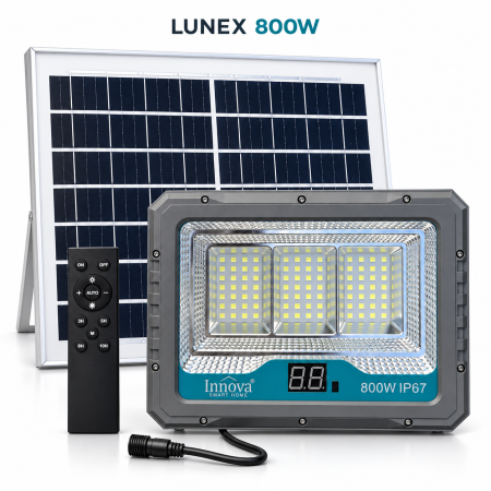 Kit proiector solar Innova Lunex 800W cu panou separat, telecomandă și cablu de conectare [6]