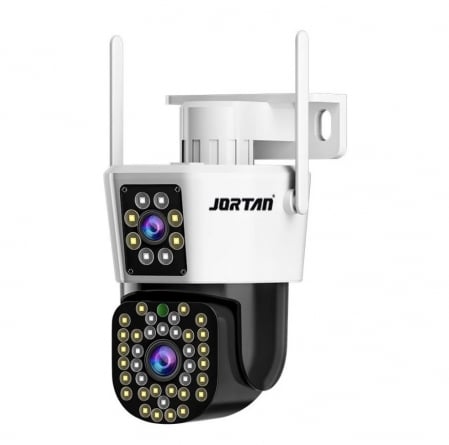 Set 2 x Camera de Supraveghere Duală Jortan 8293, 6MP, WiFi sau Cablu, Ip66 , 44Led + cadou card 32gb [1]