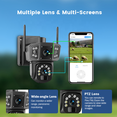 Camera Supraveghere Solara Dubla INNOVA WIFI , 6MP , Full HD, PTZ 360°, baterie 12000mAh, 2 carduri 64gb cadou , 3 ani garantie [8]