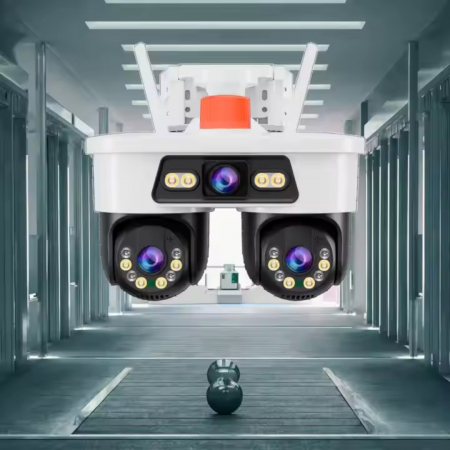 Cameră Supraveghere WiFi Jortan 9MP, 3 Lentile, Dual Head, PTZ 355°, Night Vision Color, IP66, Audio Bidirecțional, Yoosee App [1]