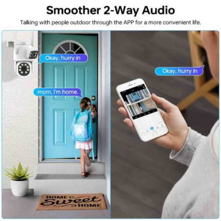 Set 2 x Cameră Video Duală INNOVA VISION SMART 6MP , 42 Led, Vedere 360°, Wifi +2 card 32gb Cadou [7]