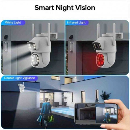 Cameră Video Duală INNOVA VISION SMART 6MP , 42 Led, Vedere 360°, WiFi, Vedere Nocturna,Live Pe telefon [6]