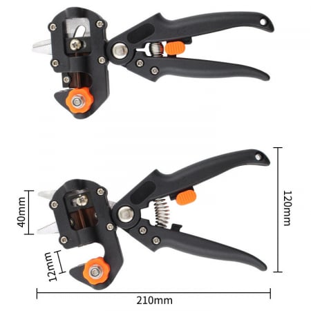 Pachet ! Cleste Profesional de Altoit cu 3 Cutite U V Omega + Furtun Extensibil 30 M + Banda Pentru Altoit Biodegradabila + [8]