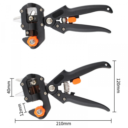 !! 2 X Cleste Profesional de Altoit cu 3 Cutite U V Omega + Furtun Extensibil 30 M + 3 x Banda Pentru Altoit Biodegradabila [8]