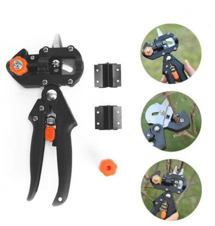 Cleste profesional de altoit cu 3 cutite U V Omega + 1  banda pentru altoit biodegradabila [7]