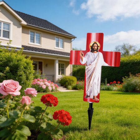 Lampi Solare Decorative - ✝️ Cruce Solara Decorativa LED – Lumina Calda pentru Comemorare si Liniste