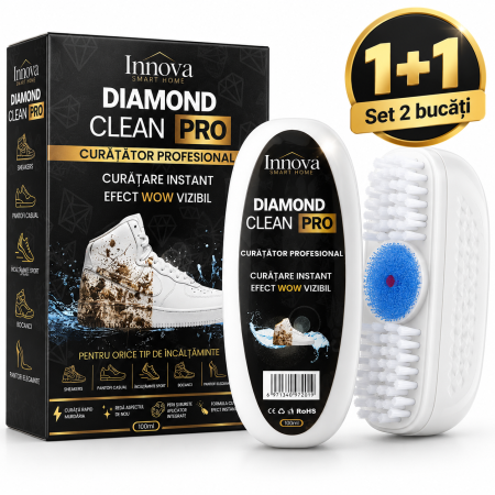 Pachete Promotionale - Set 1+1 Innova Diamond Clean Pro cu două recipiente pentru curățarea încălțămintei și ambalaj de prezentare