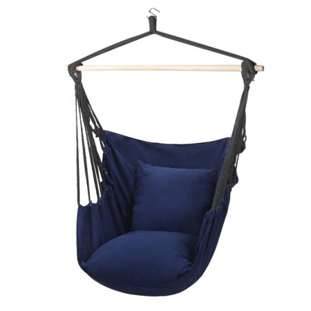 Hamac Suspendat Tip Scaun cu 2 Perne, Husa si Carlige, 100x130 cm [12]