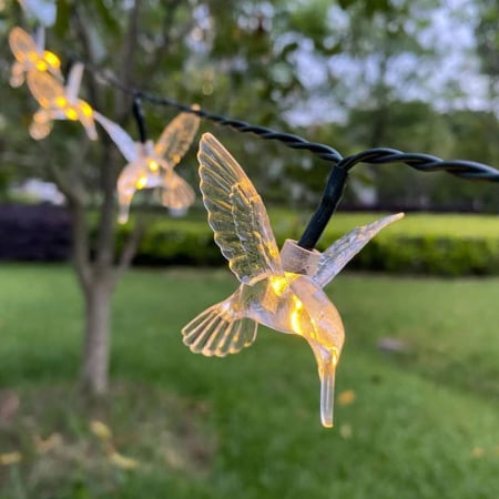 Instalatie Solara LED 20 Pasari Luminoase | Decor Gradina cu Lumina rece [5]