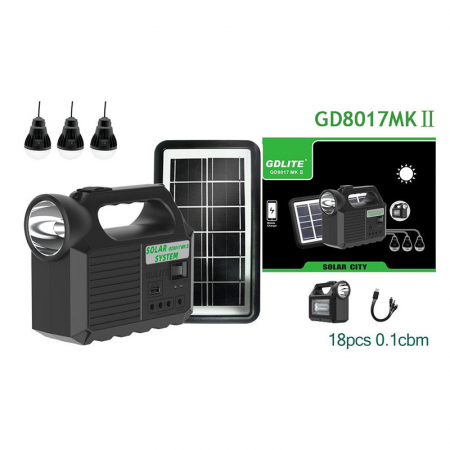 Pachete Promotionale - Kit Solar Portabil Solar City Cu 3 Becuri , Lanterna , Lampa , Incarcator Telefon