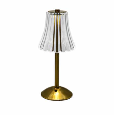 CASA SI GRADINA - Lampă de Birou Cristal Paris, Tactilă și Reglabilă, 3 Nuanțe de Lumină, Auriu, Reîncărcabilă - Ideală pentru Dormitor, Living, sau Restaurant