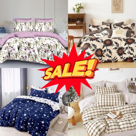 Lenjerie de Pat 6 Piese – Model Aleatoriu – Finet Gros (200x230 cm)