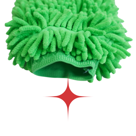 Mănușă Spălare Auto Chenille - Verde (izolată pe interior) [1]
