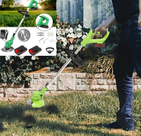 Motocoasa Electrica Cu Acumulator 2 x 48V, 18000 RPM , Extensibila + 9 Accesorii [1]