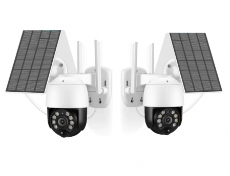 Camere Supraveghere Solare - Pachet 2 x Camera de Supraveghere Solară Jortan JT-8181XM – Ultra-Performantă, 3MP, WiFi, Viziune Nocturnă cu Infraroșu și Integrare ICSEE