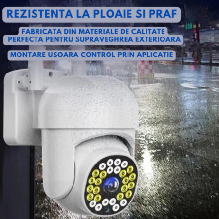 Pachet 3 x Cameră de Supraveghere Smart WIFI, 36 LED-uri, HD, Viziune Nocturnă cu Infraroșu și Protecție IP66, Transmisie Live pe Telefon [1]