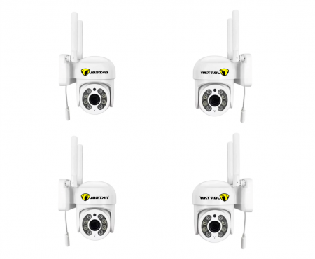 Pachet 4 x Cameră de Supraveghere Jortan WiFi HD cu Viziune Infraroșu și Protecție Avansată IP66 [10]