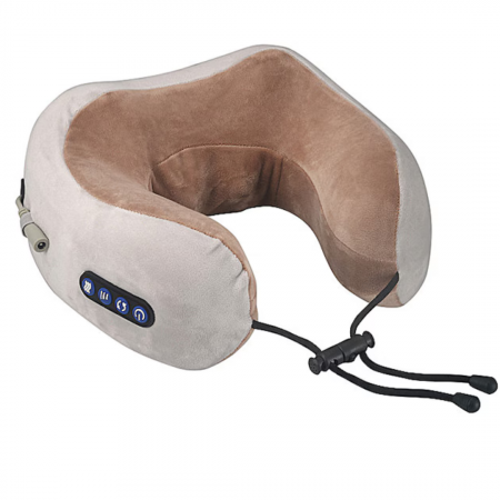 CASA SI GRADINA - Perna electrica de Vibromasaj cu incalzire pentru gat - Confort si Relaxare in zona Cervicala, Spuma cu memorie