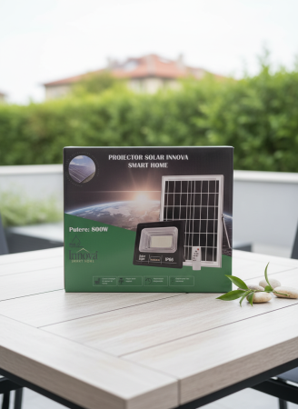 Proiector LED INNOVA 800 W Cu Panou Solar si telecomanda, IP66 + Cadou Surpriza [4]