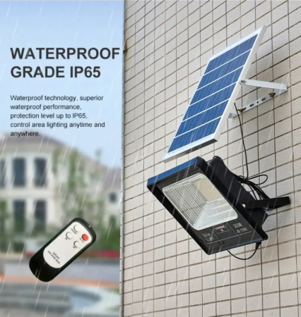 Proiector LED Jortan cu panou solar 200w si telecomanda , Indicator baterie , IP66 , 6500 k [2]