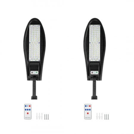 LAMPI SOLARE - Set 1+1 Lampa Solara LUPE 260 Led , Ip66 , Senzor de Lumina + Senzor de Miscare + Telecomanda
