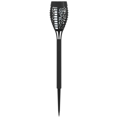 Set 10 Lampi Solare Tip Torta pentru Gradina, Efect Flacara de Foc, 47,5 cm, Negre [10]