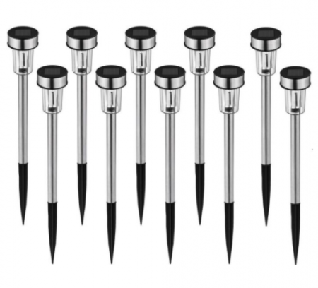 Pachete Promotionale - Set 10x Lampa solara de gradina inox Timeless Tools, Tip tarus