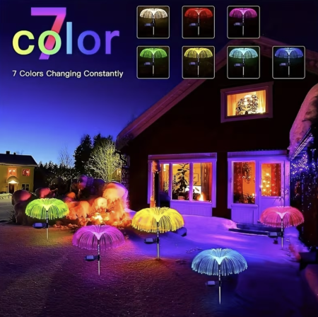Set 2/4/8 x Lumină Solară pentru Grădină Tip Meduză RGB – Instalare Automată cu Senzor de Lumină [2]