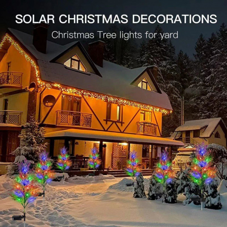 Set 4 Copaci Tuia Solari cu Lumini LED – Magia Sărbătorilor în Grădina Ta [2]