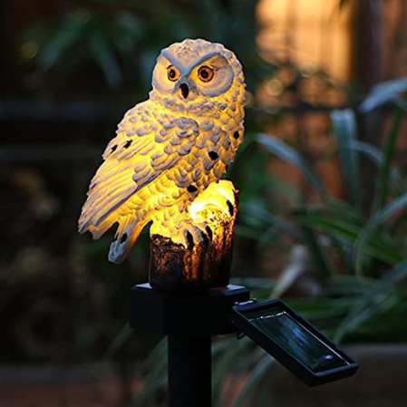 Set 2 Lămpi Solare Bufniță Albă pentru Grădină, Lumină Caldă, Țăruș 45 cm [4]