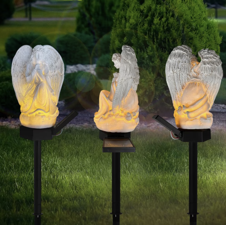Set 2 Lampi Solare Decorative Inger cu LED, Iluminare Automata, Rezistente la Intemperii, IP44, 45 cm [2]