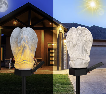 Set 2 Lampi Solare Decorative Inger cu LED, Iluminare Automata, Rezistente la Intemperii, IP44, 45 cm [7]