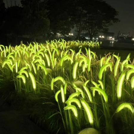 Set 2 lampi solare iarba ornamentala verde 80cm LED lumina calda IP66 [2]