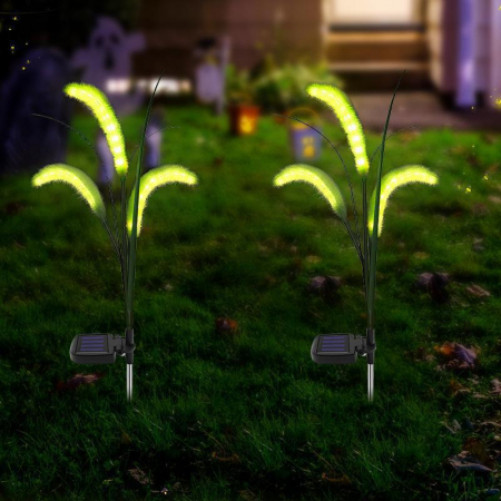 Set 4 Lampi Solare Decorative tip Iarba Ornamentala Verde M374-23, 80cm, lumina calda, IP66 [5]