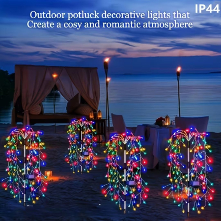 Set 2 Lampi Solare Decorative tip Salcie  pentru Curte si Gradina, 120 LED-uri, Lumina Calda/Rece/Multicolor [7]