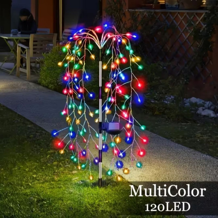 Set 2 Lampi Solare Decorative tip Salcie  pentru Curte si Gradina, 120 LED-uri, Lumina Calda/Rece/Multicolor [11]