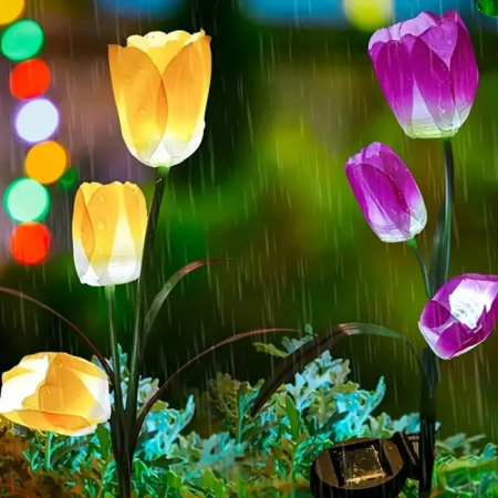 Set 2 lampi solare lalele 70cm IP66 LED cu senzor lumina [7]