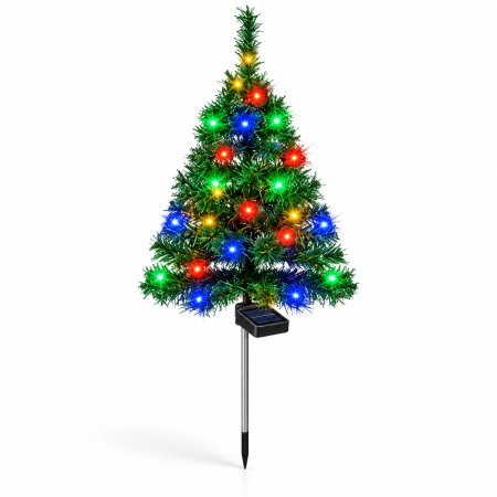 Set 2 x Brad Decorativ Solar cu Lumini LED Multicolore – Functionare Automata Zi/Noapte pentru Decor de Craciun Exterior - Copie [13]