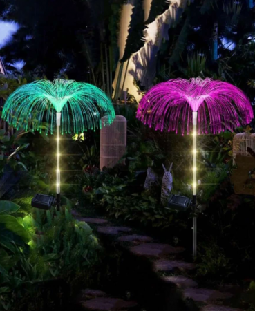 LAMPI SOLARE - Set 2/4/8 x Lumină Solară pentru Grădină Tip Meduză RGB – Instalare Automată cu Senzor de Lumină