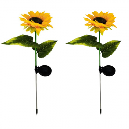 Set 2 Lămpi Solare Floarea Soarelui LED, 70cm, pentru Grădină [3]