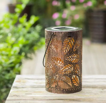 Set 2xFelinar Solar Elegant pentru Grădină cu LED-uri și Braț Agățător, din Fier, cu Senzor de Lumină [1]